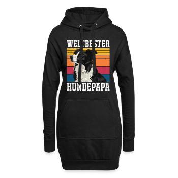 Border Collie WELTBESTER HUNDPAPA Border Collie - Hoodie-Kleid - Schwarz - Vorne