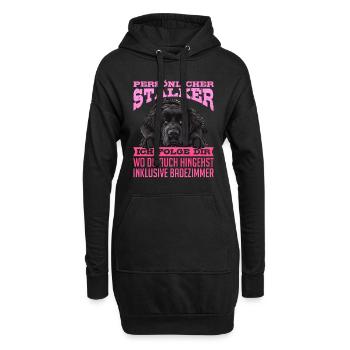Neufundländer PERSÖNLICHER STALKER FOLGE DIR - Hoodie-Kleid - Schwarz - Vorne