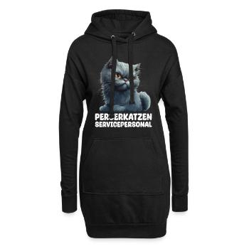 CHAT PERSAN SERVICE STAFF Drôle de chat persan - Sweat-shirt à capuche long Femme - noir - Devant