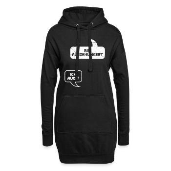 Schwangere BIN AUSGEHUNGERT ICH AUCH! Lustiges - Hoodie-Kleid - Schwarz - Vorne