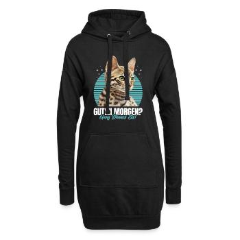 Chats Bengal BONJOUR ? GLACE TRÈS MINCE - Sweat-shirt à capuche long Femme - noir - Devant