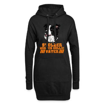Hundepapa STOLZER BORDER COLLIE VATER Vintage - Hoodie-Kleid - Schwarz - Vorne