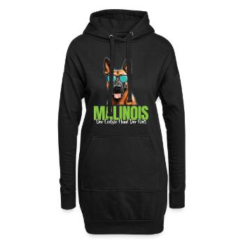 Malinois Der COOLSTE HUND DER WELT Belgischer - Hoodie-Kleid - Schwarz - Vorne