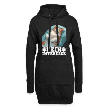 Turkish Van Lustig KEIN INTERESSE Faule Sture - Hoodie-Kleid - Schwarz - Vorne