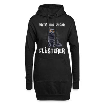 BRITISCH KURZHAAR FLÜSTERER Katzenpapa Britische - Hoodie-Kleid - Schwarz - Vorne