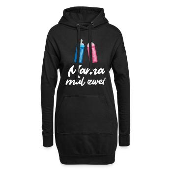 MOM TIMES TWO Drôle Enceinte enceinte - Sweat-shirt à capuche long Femme - noir - Devant