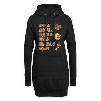 Maß Giggal Brezn Kas Obazda Gaudi bayrische Worte - Hoodie-Kleid - Schwarz - Vorne