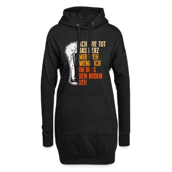Wie tut das Herz weh wenn ich den Boden seh - Hoodie-Kleid - Schwarz - Vorne