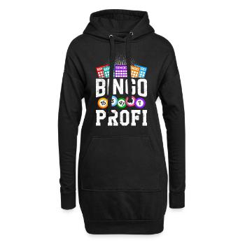 Bingospieler BINGO PROFI Bingo Liebhaber - Hoodie-Kleid - Schwarz - Vorne