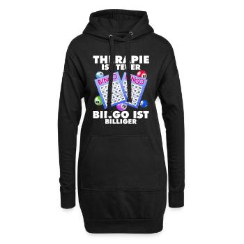 Bingo LA THÉRAPIE COÛTE CHER LE BINGO EST MOINS CHER - Sweat-shirt à capuche long Femme - noir - Devant