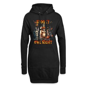 Halloween SPOOKY OWL NIGHT Lustiges Halloween - Hoodie-Kleid - Schwarz - Vorne