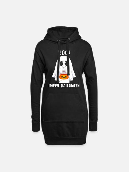Halloween Kostüm Kinder BOO! HAPPY HALLOWEEN - Hoodie-Kleid - Schwarz