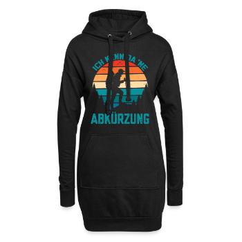 Ich kenn da eine Abkürzung lustige Berge Sprüche - Hoodie-Kleid - Schwarz - Vorne