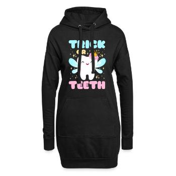 Halloween Kinder TRICK OR TEETH Lustiges - Hoodie-Kleid - Schwarz - Vorne