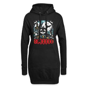 Costume d’Halloween Enfants BOOOOO Drôle Halloween - Sweat-shirt à capuche long Femme - noir - Devant