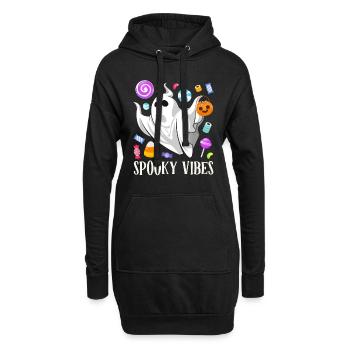 Halloween Party SPOOKY VIBES Lustiges Halloween - Hoodie-Kleid - Schwarz - Vorne
