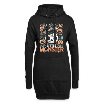 Halloween Kostüm Kinder LITTLE MONSTER Lustiges - Hoodie-Kleid - Schwarz - Vorne