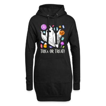 Halloween Kids TRICK OR TREAT Fête amusante - Sweat-shirt à capuche long Femme - noir - Devant