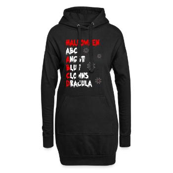 Halloween ABC ANGST BLUT CLOWNS DRACULA Lustiges - Hoodie-Kleid - Schwarz - Vorne
