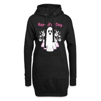 Halloween BOO-tiful DAY Drôle Fille Heureux - Sweat-shirt à capuche long Femme - noir - Devant
