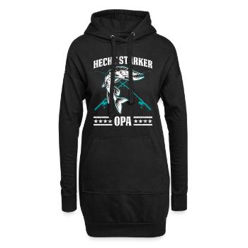 Angler HECHT STARKER OPA Lustiges Angeln Hobby - Hoodie-Kleid - Schwarz - Vorne