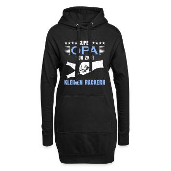 Großvater SUPER OPA VON ZWEI KLEINEN RACKERN - Hoodie-Kleid - Schwarz - Vorne