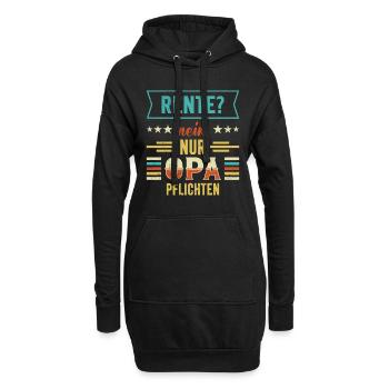 RENTE? NEIN NUR OPA PFLICHTEN Lustiges Opi - Hoodie-Kleid - Schwarz - Vorne