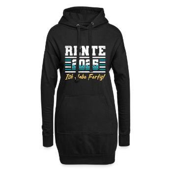 RENTE 2025 ICH HABE FERTIG Lustiges Rentner - Hoodie-Kleid - Schwarz - Vorne
