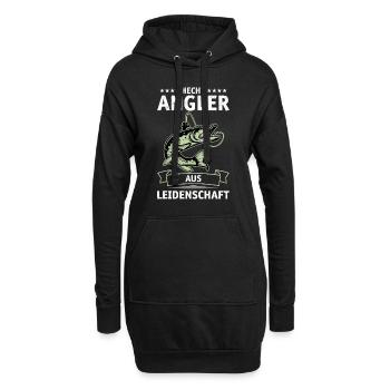 HECHT ANGLER AUS LEIDENSCHAFT Lustiges Angeln - Hoodie-Kleid - Schwarz - Vorne