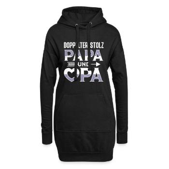 Großvater DOPPELTER STOLZ PAPA UND OPA Lustiges - Hoodie-Kleid - Schwarz - Vorne