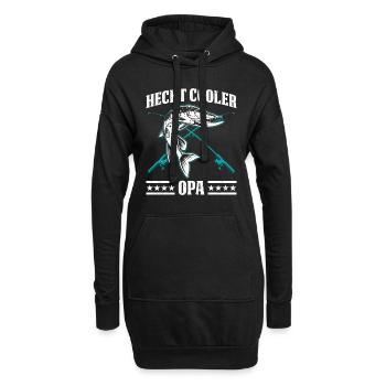 HECHT COOLER OPA Lustiges Hecht Angler Großvater - Hoodie-Kleid - Schwarz - Vorne