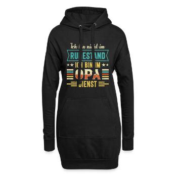 Opi BIN NICHT IM RUHESTAND BIN IM OPA DIENST - Hoodie-Kleid - Schwarz - Vorne