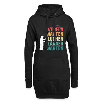 Angler WERFEN WARTEN FLUCHEN LÄNGER WARTEN - Hoodie-Kleid - Schwarz - Vorne