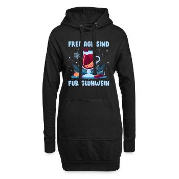 Glühwein FREITAGE SIND FÜR GLÜHWEIN Lustiges - Hoodie-Kleid - Schwarz - Vorne