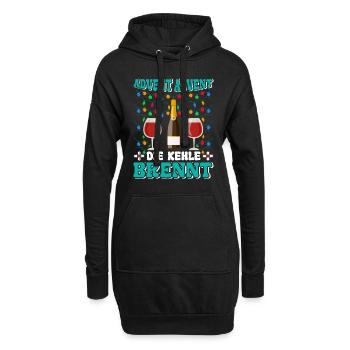 ADVENT ADVENT DIE KEHLE BRENNT Lustiges Glühwein - Hoodie-Kleid - Schwarz - Vorne
