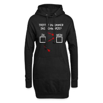 Dartspieler TRIFFST DU IMMER INS SCHWARZE? - Hoodie-Kleid - Schwarz - Vorne