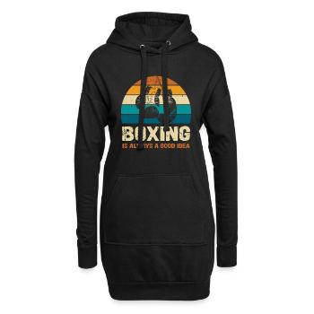 La boxe est toujours une bonne idée - Sweat-shirt à capuche long Femme - noir - Devant