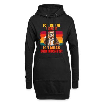 Ruhestand BIN IN RENTE ICH MUSS GAR NICHTS! - Hoodie-Kleid - Schwarz - Vorne