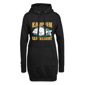 Angler Outfiit KARPFEN GLÜCKSSHIRT Lustiges - Hoodie-Kleid - Schwarz - Vorne