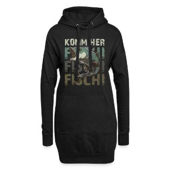 Angler KOMM HER FISCHI FISCHI FISCHI Lustiges - Hoodie-Kleid - Schwarz - Vorne