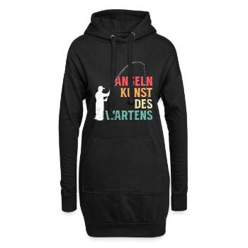 ANGELN KUNST DES WARTENS Lustiges Angler - Hoodie-Kleid - Schwarz - Vorne