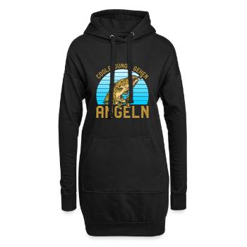 Angler Geburtstag COOLE JUNGS GEHEN ANGELN Lustig - Hoodie-Kleid - Schwarz - Vorne