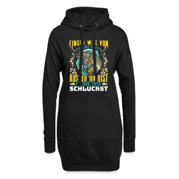 Angler FINGER WEG VON MEIENR RUTE Lustiges Angeln - Hoodie-Kleid - Schwarz - Vorne