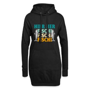 Angler HIER HER FISCHI FISCHI FISCHI Lustiges - Hoodie-Kleid - Schwarz - Vorne