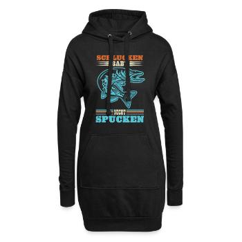 Hecht Angler SCHLUCKEN BABY NICHT SPUCKEN Lustiges - Hoodie-Kleid - Schwarz - Vorne