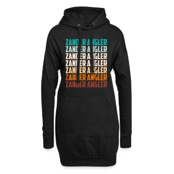 ZANDER ANGLER Lustiges Zander Angeln Donau - Hoodie-Kleid - Schwarz - Vorne