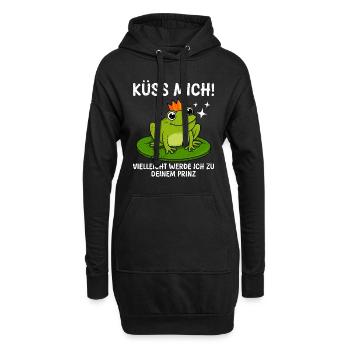 Froschkostüm KÜSS MICH VIELLEICHT WERD ICH ZUM - Hoodie-Kleid - Schwarz - Vorne