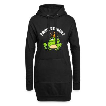 Karneval Frosch PRINZ GESUCHT Lustiges Kostüm - Hoodie-Kleid - Schwarz - Vorne