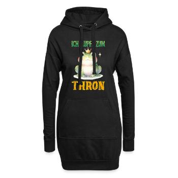 Froschkostüm ICH HÜPFE ZUM THRON Lustiges - Hoodie-Kleid - Schwarz - Vorne