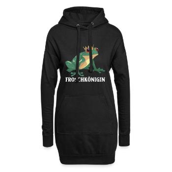 Karneval FROSCHKÖNIGIN Lustiges Frosch Kostüm - Hoodie-Kleid - Schwarz - Vorne